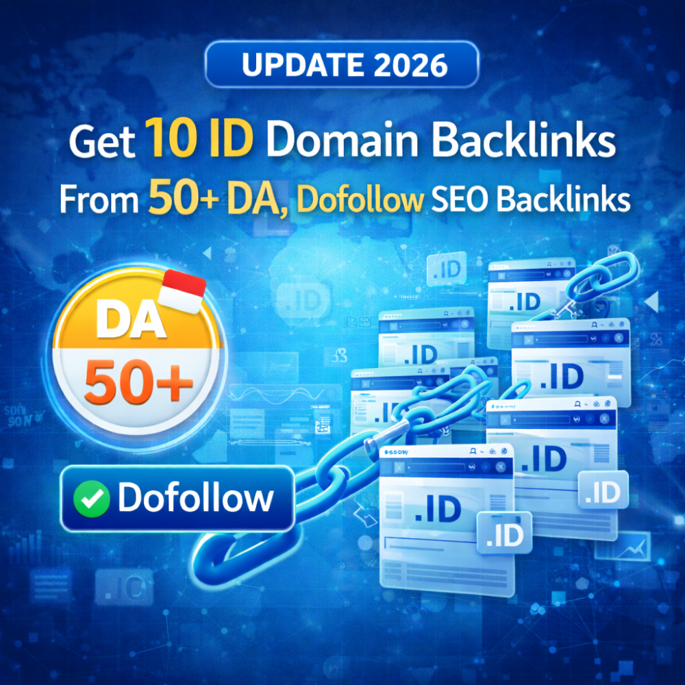UPDATE 2026 Get 10 ID Domain Backlinks From 50+DA, Dofollow SEO Backlinks
