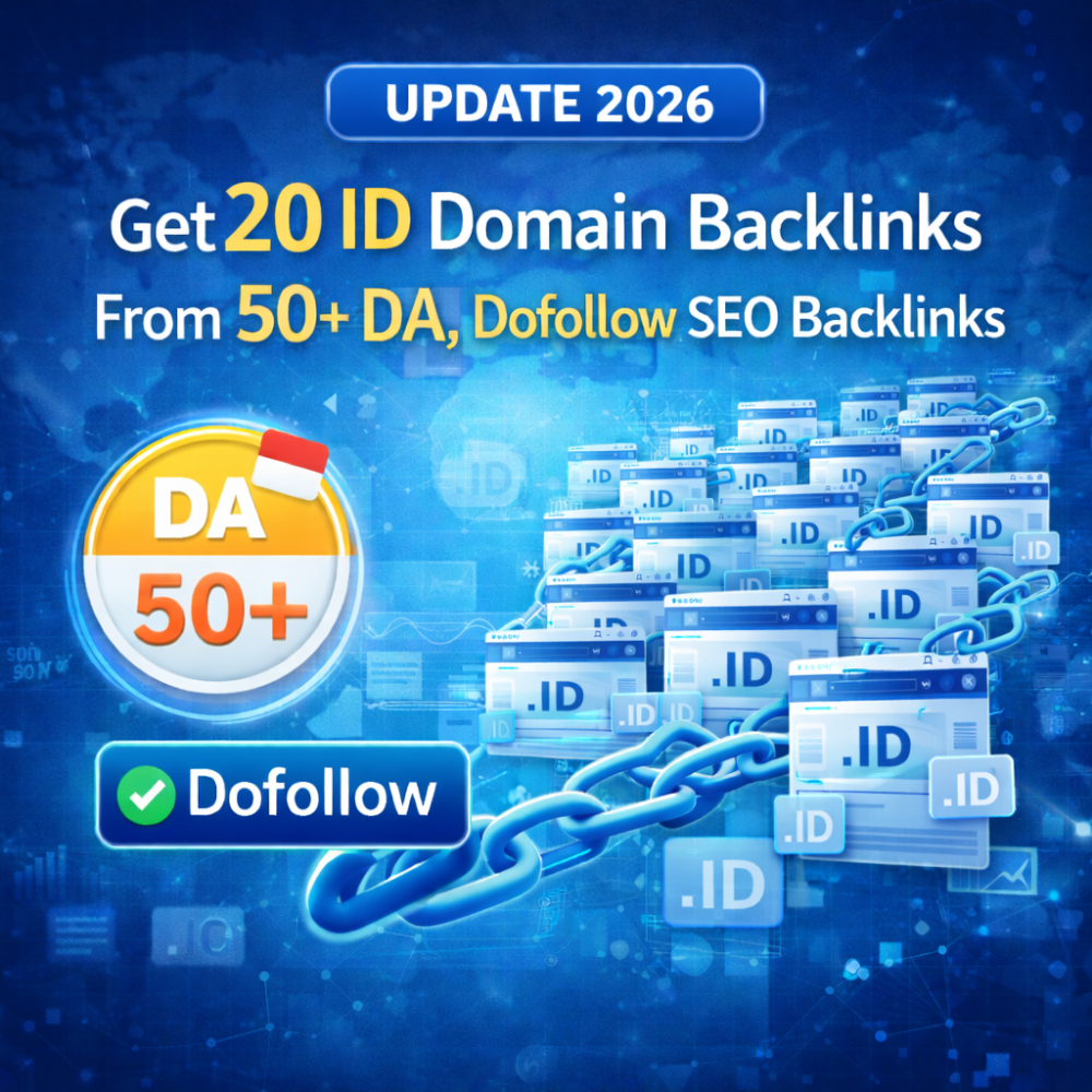UPDATE 2026 Get 20 ID Domain Backlinks From 50+DA, Dofollow SEO Backlinks